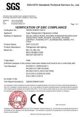 EMC Certificate of Back Bar Cooler certificate from Apex Refrigeration Equipment Limited