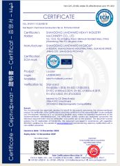 loader certificate from SHANDONG LANDWARD HI GROUP
