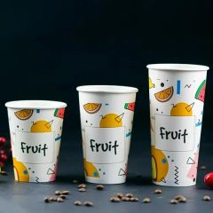 500ml700ml1000ml Custom Logo Tea Cup Design Single Wall Paper Cup Plastic Coffee Paper Cup - Image 2