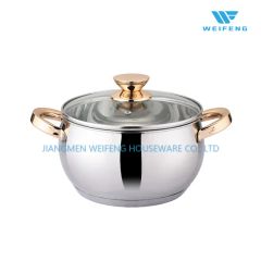 Apple Shape Ss Cookware Set with Golden Plated Handle, Kitchen Ware - Image 3