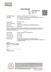 SGS certificate from Hubei Wanxin Precision Casting & Forging Inc.
