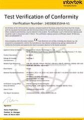 Certificates certificate from Ningbo Hoome InformationTechnology Co., Ltd.