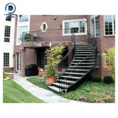 Round Shape Staircase Spiral Stairs with Glass Railing for Outside - Image 4