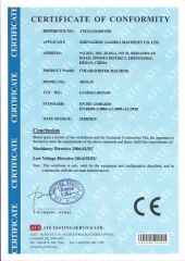 CE for Color sorting machine certificate from Zhengzhou Gashili Machinery Co., Ltd.