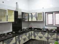 Modular Kitchen Service Colour Brown Material Wooden Appearance Modern Finish Type Lacquer Pattern Design Plain Kitchen Shape - Image 5