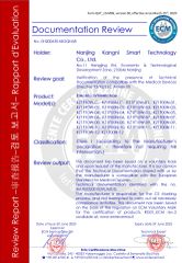 CE certificate from Nanjing Kangni Smart Technology Co., Ltd.