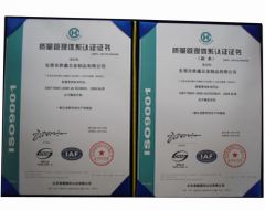 ISO9001 Certificate certificate from Dongguan Shengxin Metal Manufacturing Co., Ltd.
