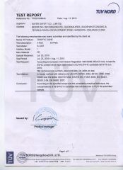 TUV test for S-1207 certificate from Hangzhou Safer Traffic Facilities Co., Ltd.