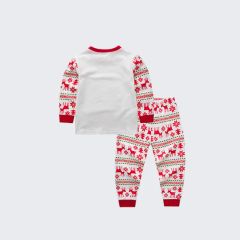 New Long Sleeve Christmas Reindeer Striped Kids Holiday Sleepwear Christmas Pajamas Set - Image 6