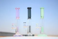 Ice Pinch Straight Tube Water Pipe Dry Herb Oil DAB Rig Color Blue Shape Round Trademark no Origin China Usage Smoking Style Creative - Hebei Youxin Glass Products Co., Ltd.