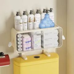 Plastic Wall Mounted Storage Rack Bathroom Storage Shelf Drawer Storage Rack - Image 3