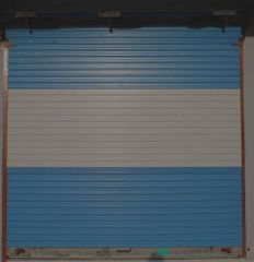 Painted Rolling Shutter Size 8x10 Feet Shutter Type SS/MS Colour Blue & White Surface Treatment Painted Brand F Z Steel - Image 3