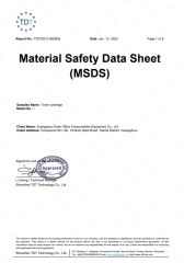 MSDS certificate from Guangzhou Enke Office Equipment Consumables Co., Ltd.