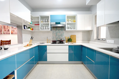 U Shape Modular Kitchen Service Material Options Mdf, Plywood, Pvc Finish Options Laminate, Acrylic, Pu Paint, - Image 2