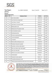 PIGMENT BLUE 153-SVHC-12 certificate of ORIEN CHEMICAL CO., LTD. – certificate photo, supplier certificates section
