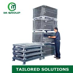 Industrial Storage Collapsible Stacking Rigid Mesh Wire Container Storage Cage - Image 4