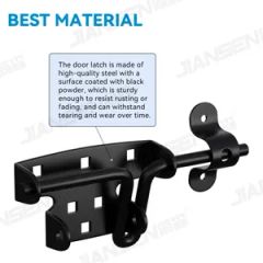 JL2216 Black Steel Slide Bolt Lock 144mm 35-50mm 1Y MOQ100 Part Pin OEM Accept Style Modern Origin Zhejiang Model NO. JL2216 - Image 3