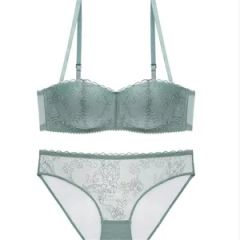 Hot Sale Popular Ins Womens Embroidery Bras and Panties Lace Lingerie Bra Set Wireless Bra - FUZHOU ELIM TEXTILE CO., LTD.