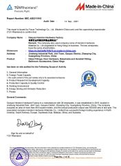 TUV certificate from Gaoyao Henslon Hardware Factory