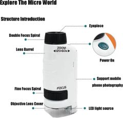 Educational Handheld Microscope 60X-120X Zoom, for Kids Stem Science Classroom - Image 4