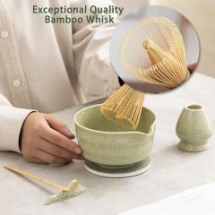 Customized Whisk Matcha Strainer Ceramic Green Matha Bowl Matcha Tea Set - Image 4