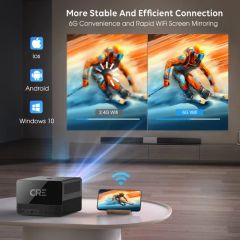 Cre Cr67 1200 ANSI Lumens Mini 4K LED Portable HD Video Projector - Image 2