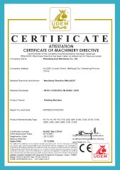 ATTESTATION CERTIFICATE of MACHINERY DIRECTIVE certificate of Shandong Soar Machinery Co., Ltd. – certificate photo, supplier certificates section