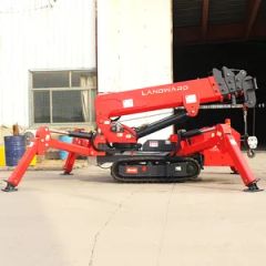 Hydraulic Telescopic Boom Foldable Outrigger Crane High Altitude Man Basket Hoist Portable Crawler Earthwork Heavy Duty Lifting Mobile Truck Tower Spider Crane - SHANDONG LANDWARD HI GROUP