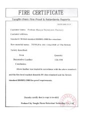 Fire certificate certificate of Foshan Xinda Furniture Co., Ltd. – certificate photo, supplier certificates section