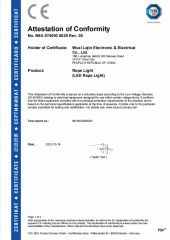 CE Certificate of Rope Light certificate from Wuxi Lejin Electronic & Electrical Co., Ltd.