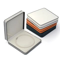 Luxury Square PU Leather Pearl Necklace Box Jewelry Storage Box Mother's Day Gift Packing Jewelry Box - Shantou Kaicheng Craft Co., Ltd.