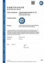TUV MONO IEC61215&IEC61730 certificate from Zhejiang Sunpro Power Technology Co., Ltd.