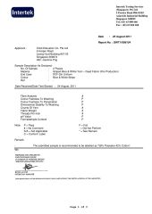 FABRIC TEST REPORT certificate from Guangzhou Hanguang Fashion Co., Ltd
