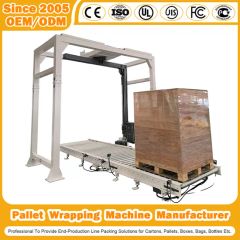 Automatic Wrapper Pallet Stretch Packing Inline Rotary Arm Wrapping Machine Manufacturer for Generator/ Steam Turbine/Electronic Instrument - Image 3
