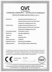 CE certificate certificate from Guangzhou Huatian Glass Machinery Co., Ltd.