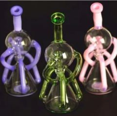 Color Bend Tube Recycler Glass Water Pipe Oil DAB Rigs Joint 14mm Trademark No Shape Straight Color Colorful Style Creative - Hebei Youxin Glass Products Co., Ltd.