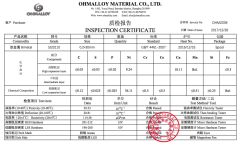 The certificate of bimetal strip certificate from Ohmalloy Material Co., Ltd.