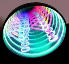 3D Infinity LED Neon Sign Creative Tunnel Lamp Illuminated Tunnel Mirror Light - Image 3