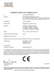 LVD Certificate of Two Doors Upright Cooler certificate from Apex Refrigeration Equipment Limited