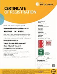 FSC certificate from Conch Medical Products (Shandong) Co., Ltd.