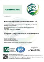 ISO 14001 certificate from Sejow (Shenzhen) Industrial Company Limited