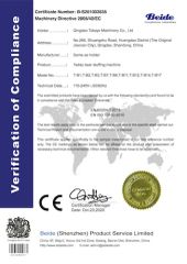 CE certificate from Qingdao Tokays Machinery Co., Ltd.