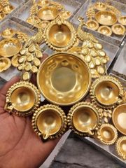 Brass plating Metal peacock urli Size/Dimension 8" Brand Vigo brother's Color Brass gold plating Weight 250 gm with window - Image 5