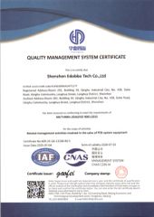 ISO 9001 certificate from Shenzhen Edobbo Tech Co,. Ltd