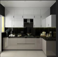 L Shaped Modular Kitchen Appearance Modern Kitchen Type Ideal Hardware Type Modern Kitchen Design L-Shape Design Approach - Image 8