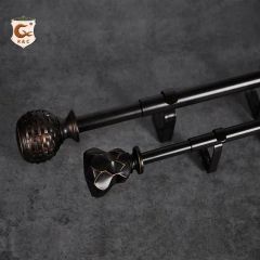 Manufacture Home Decorative 28mm Extendable Curtain Rods Set Color Black Origin China Trademark R&C Material Metal Type Curtain - Image 3