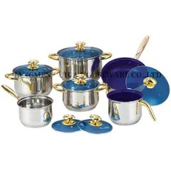 Hot Sale Kitchen Utensils Kitchenware Cooking Pot Gold Handle Stainless Steel Cookware Set - Image 5