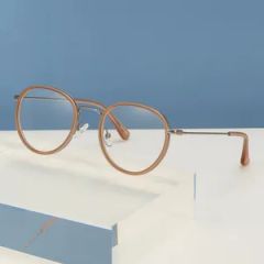 Handmade Classic Design Round Acetate Metal Optical Frames - Image 3
