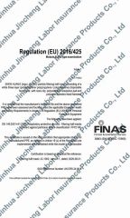 CE EN149:FFP2 JC-1002 certificate from Jinhua Toper Safety Equipment Co., Ltd.