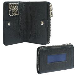 Key Wallets Ladies Litchi Pattern Cowhide Leather Mini Wallet Slim Multi Functional - Image 3